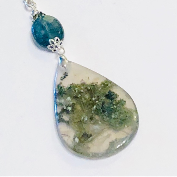 JK Designs Jewelry - Natural Green Moss Agate Necklace